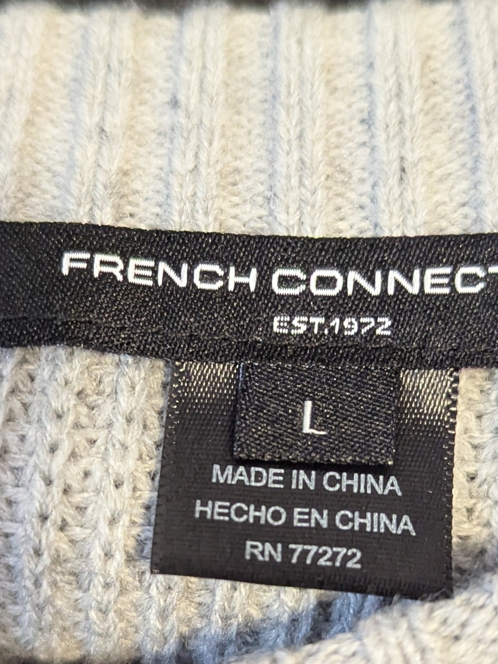 French Connection Light Gray Pearl-Embellished Crewneck Sweater - Picture 3 of 4